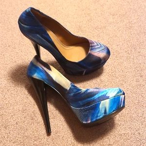 Multi colored platform heels